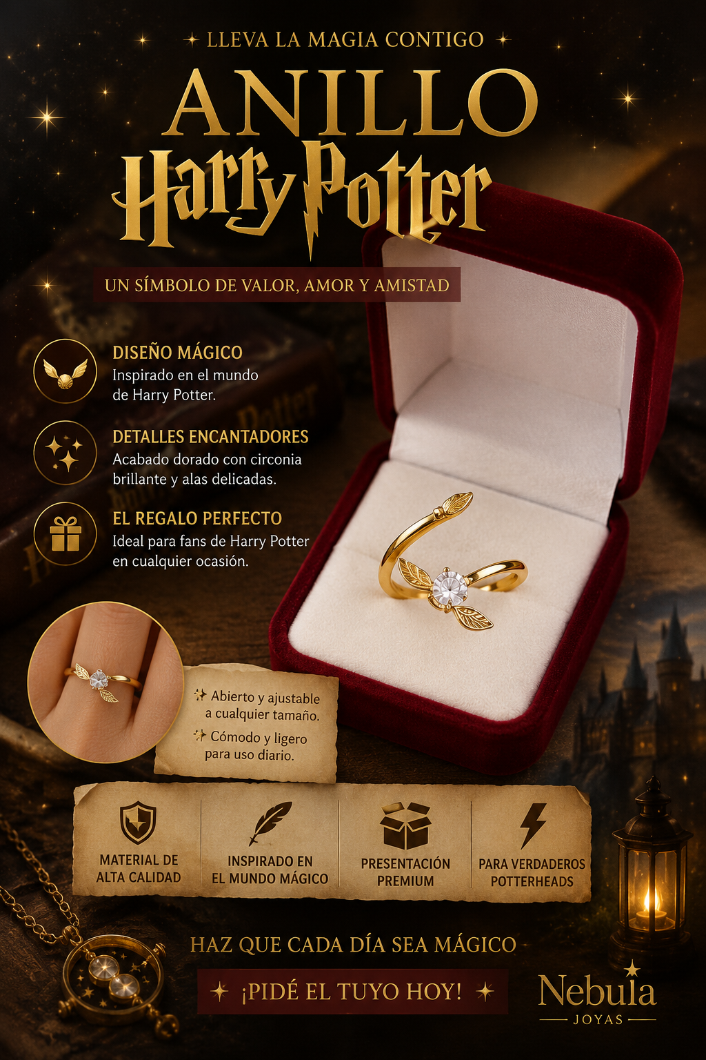 Anillo snitch harry potter