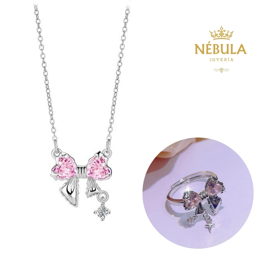 Set Collar + anillo lazo coquette 🎀