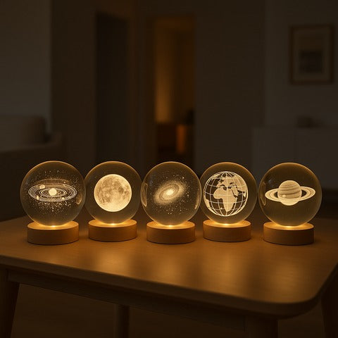 Lampara de kristal planetas