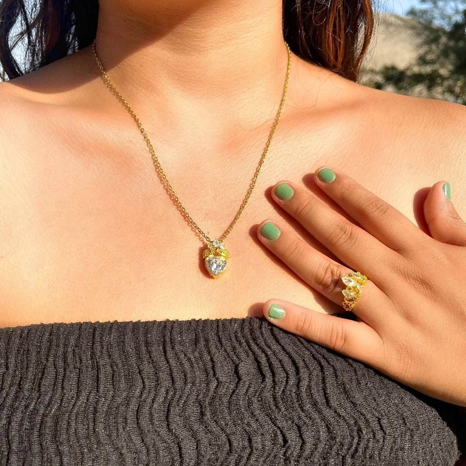 SET RAPUNZEL 👑 COLLAR + ANILLO 🪄💕