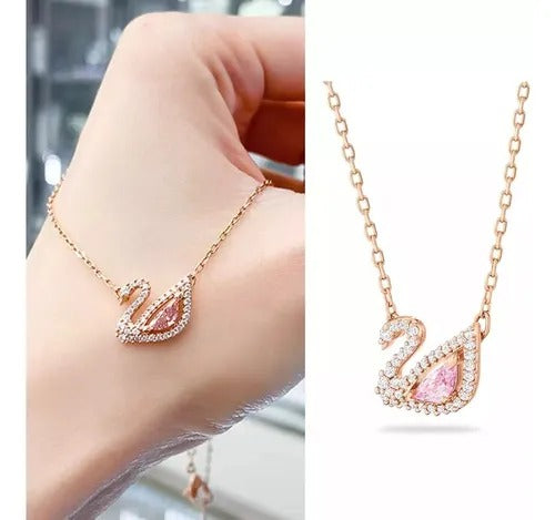 Collar Swarovski cisne rosa 🦢💕