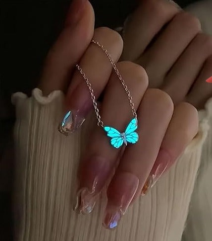 Set de Mariposa 🦋 Collar + pulsera que brillan en la oscuridad ✨