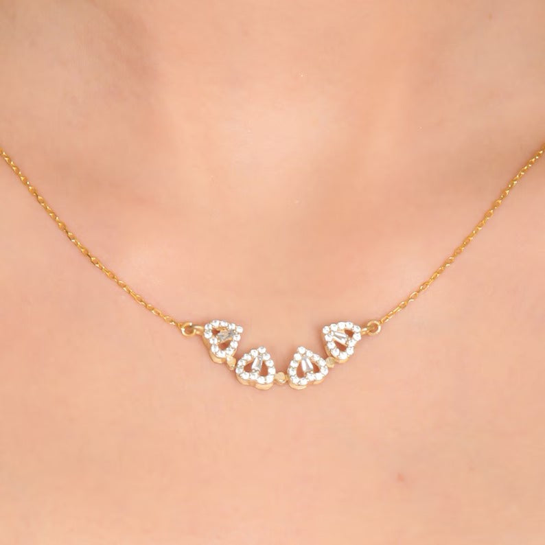 Collar de trébol de cuatro hojas: colgante de corazón magnético 🍀💖