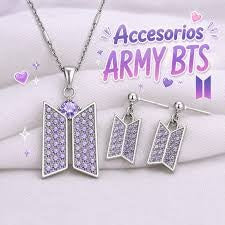 Coleccion ARMY BTS (Collar + aretes)